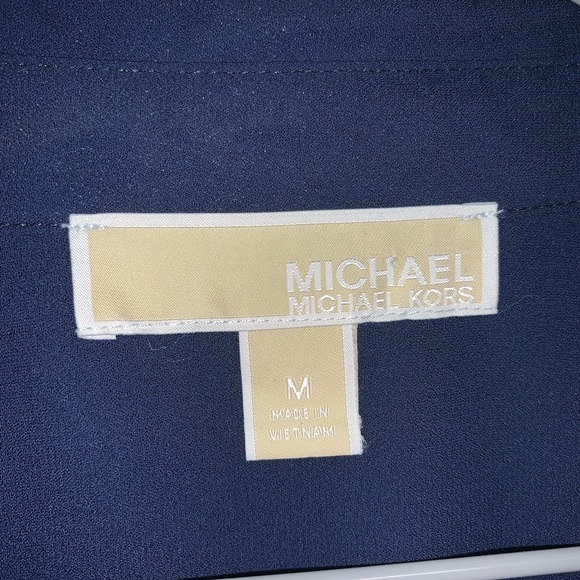 Michael Kors navy blue sleeveless 1/2 zip blouse. Size M - Picture 5 of 5
